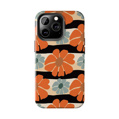 Retro groovy flowers seamless pattern Tough Phone Cases