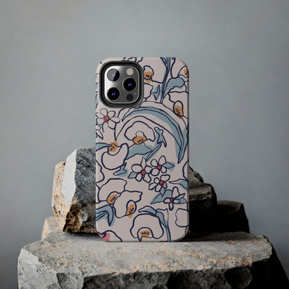 hand-drawn flower sketch Tough Phone Cases