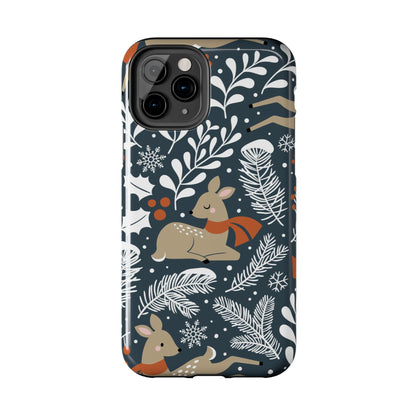 Seamless pattern with cute Christmas deer Tough Phone Cases