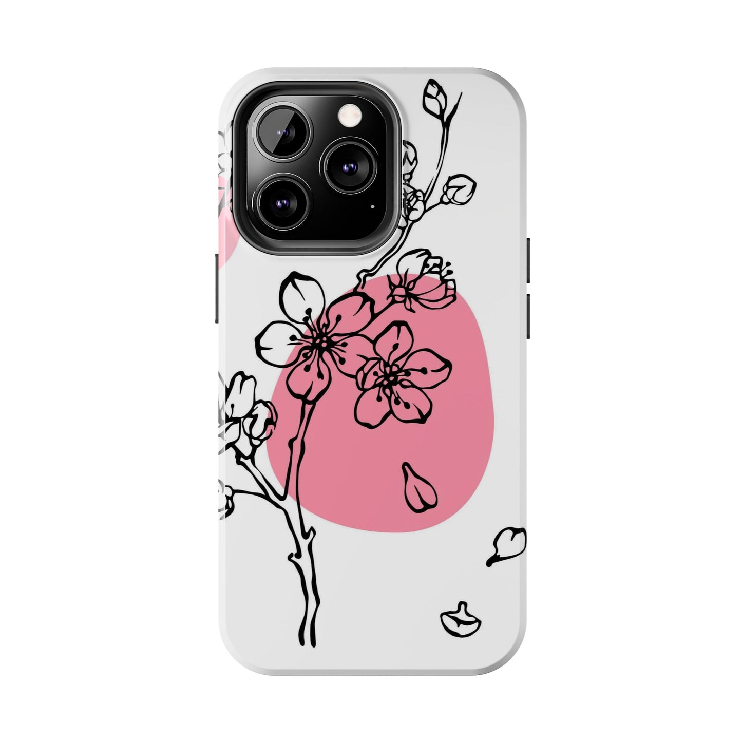 Spring blossom monochrome line art floral Tough Phone Cases