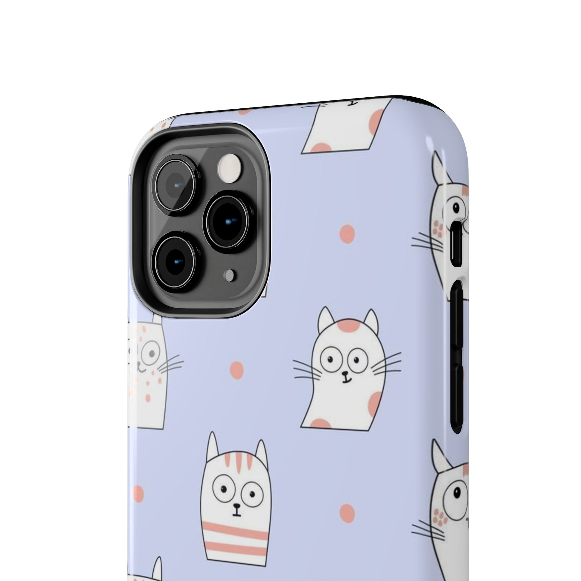 Doodle Seamless Pattern with Cute Cats Tough Phone Cases