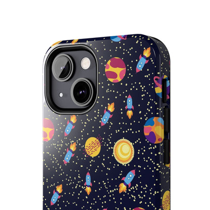 Seamless space pattern. Planets, rockets Tough Phone Cases