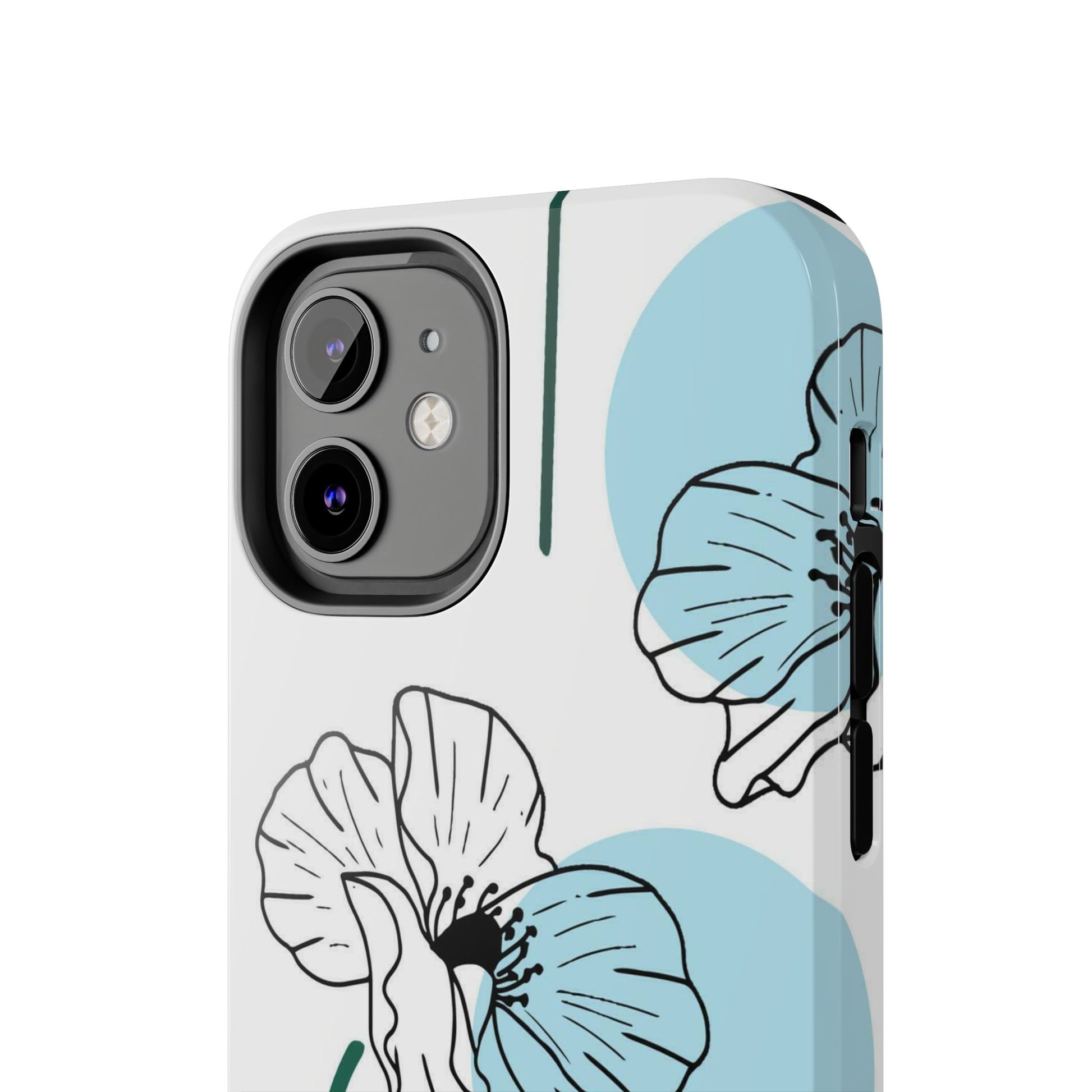 Hand drawn Blue Flower abstract Tough Phone Cases