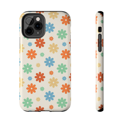 Retro groovy daisy seamless pattern Tough Phone Cases iPhone 11 Pro