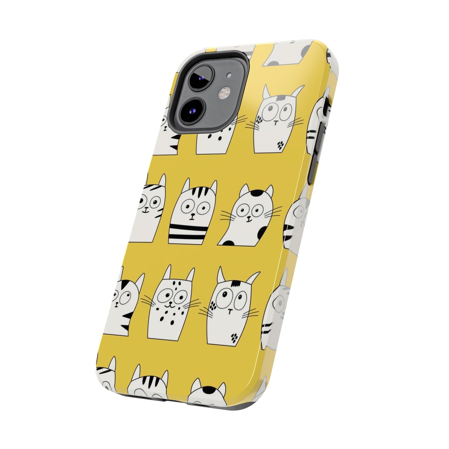 Doodle Seamless Pattern with Cute Cats Tough Phone Cases