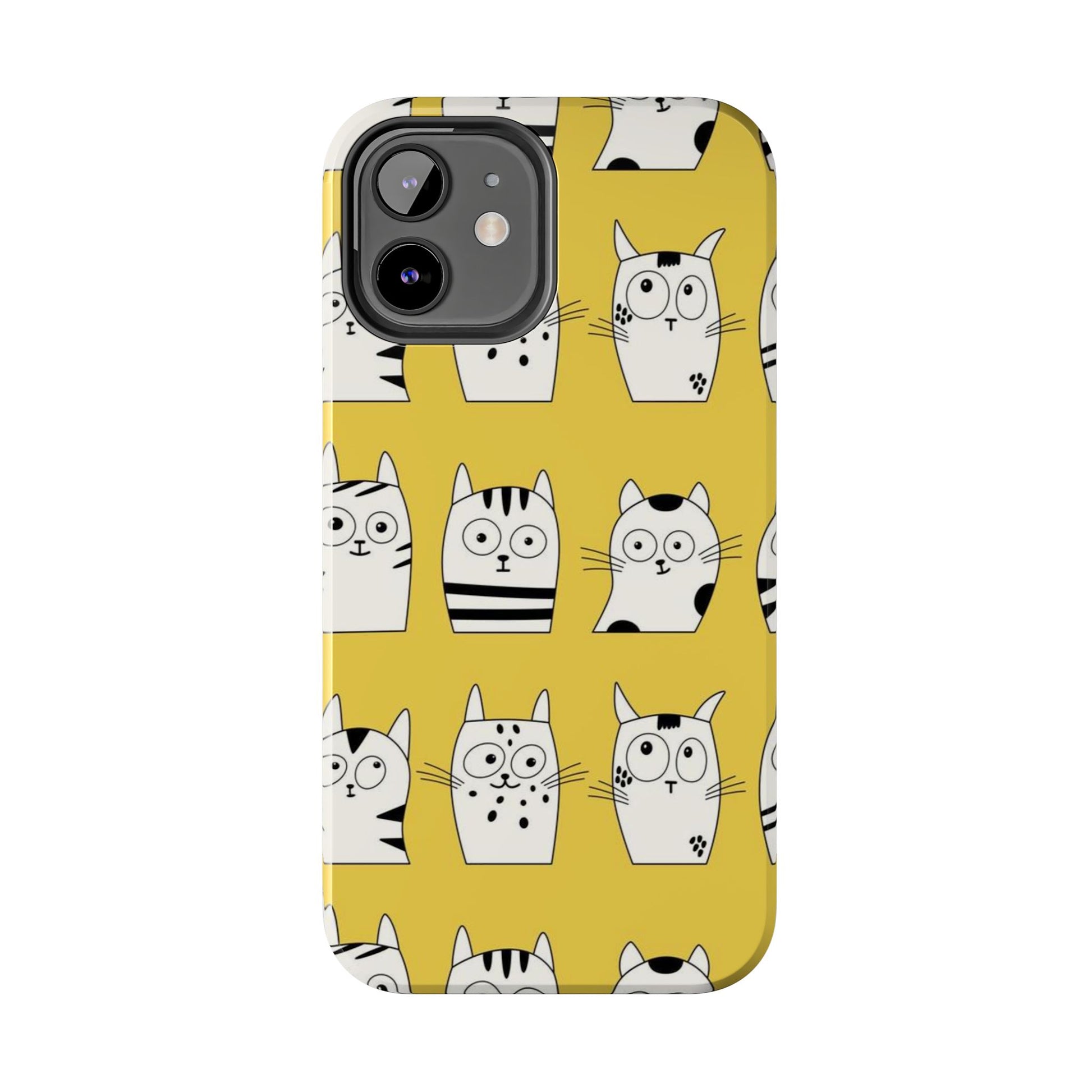 Doodle Seamless Pattern with Cute Cats Tough Phone Cases