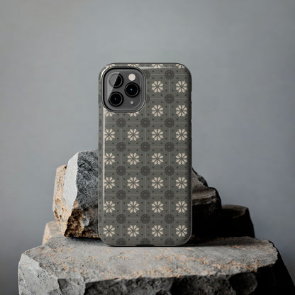 Grey Mosaic Pattern Tough Phone Cases