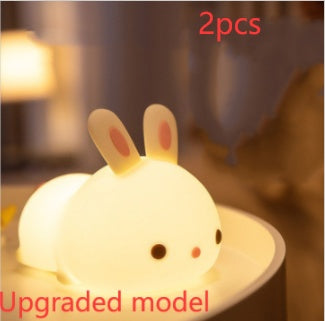 New Year'S Gift Rabbit Silicone Lamp Pat Feeding Creative Night Light Children'S Toys Upgraded model 2PCS