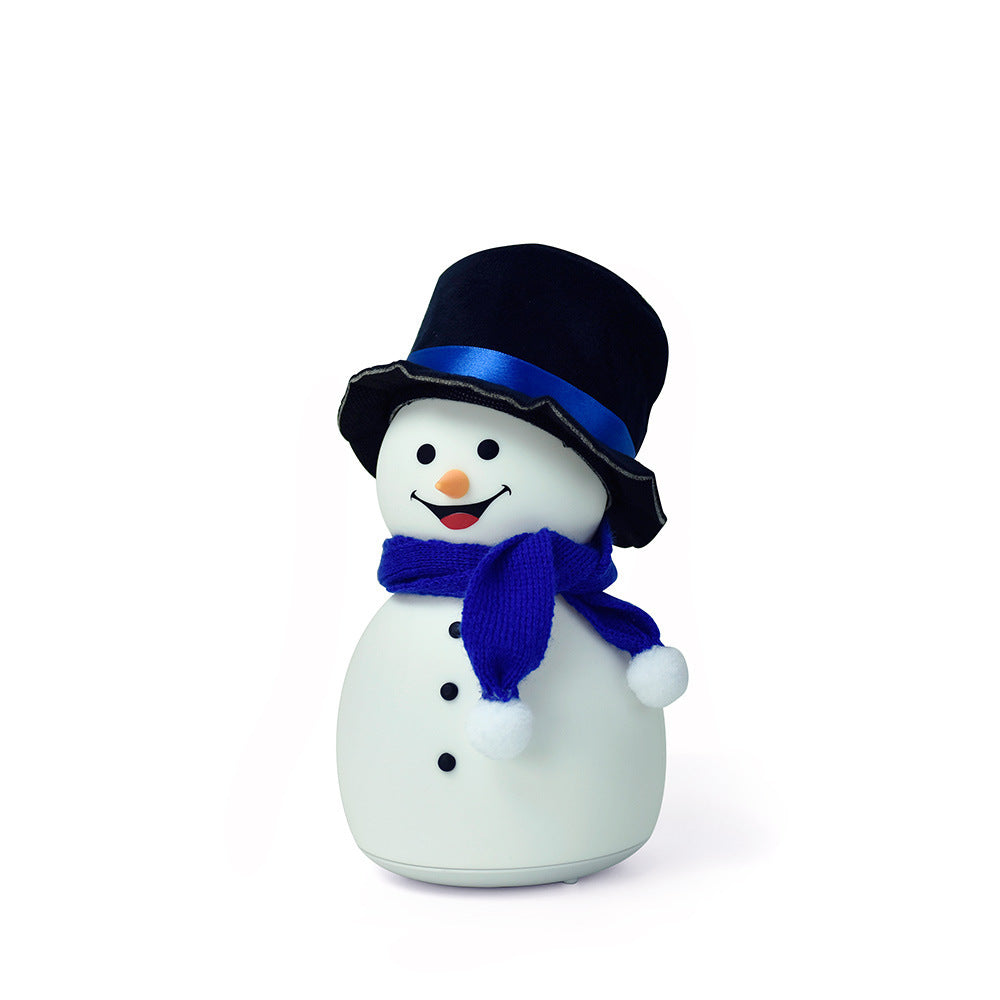 Christmas Snowman Music Night Light Rechargeable Portable Cute Silicone Small Night Lamp Durable Baby Toy Lamp Christmas Gift John USB