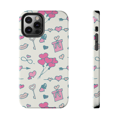 Pink seamless pattern with cute love doodles Tough Phone Cases iPhone 12 Pro