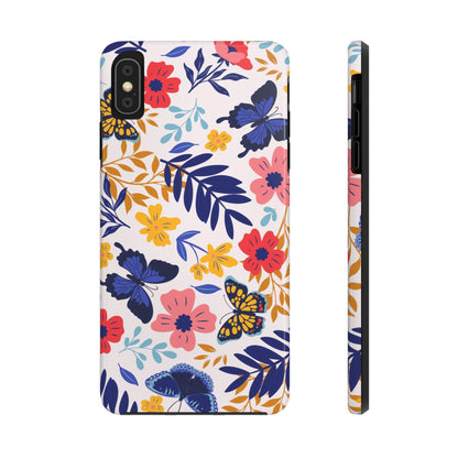 Seamless pattern with butterflies and flowers Tough Phone Cases iPhone XS MAX