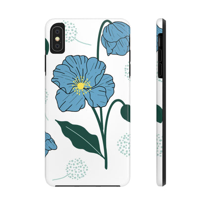 Hand drawn Blue Flower abstract Tough Phone Cases iPhone XS MAX