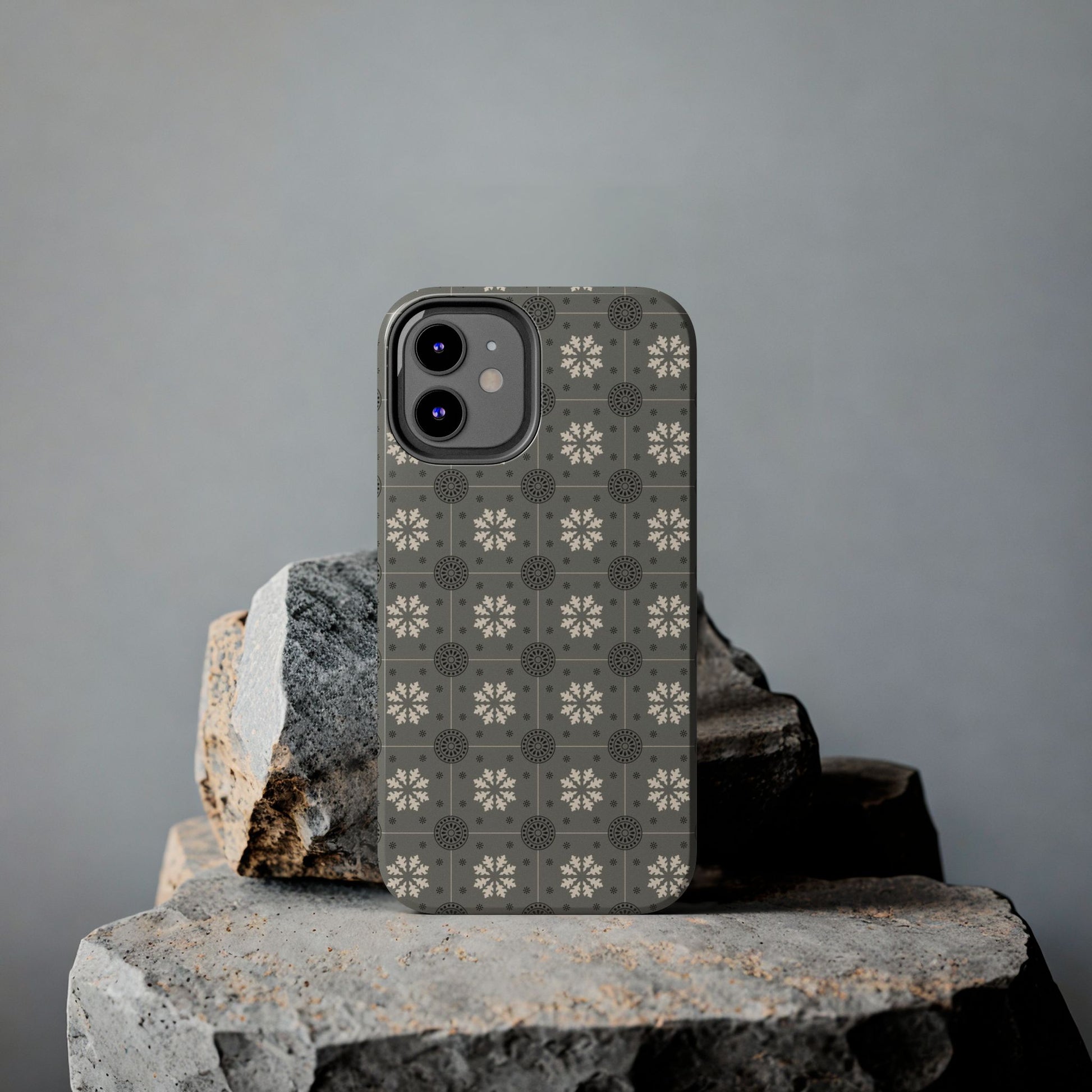 Grey Mosaic Pattern Tough Phone Cases