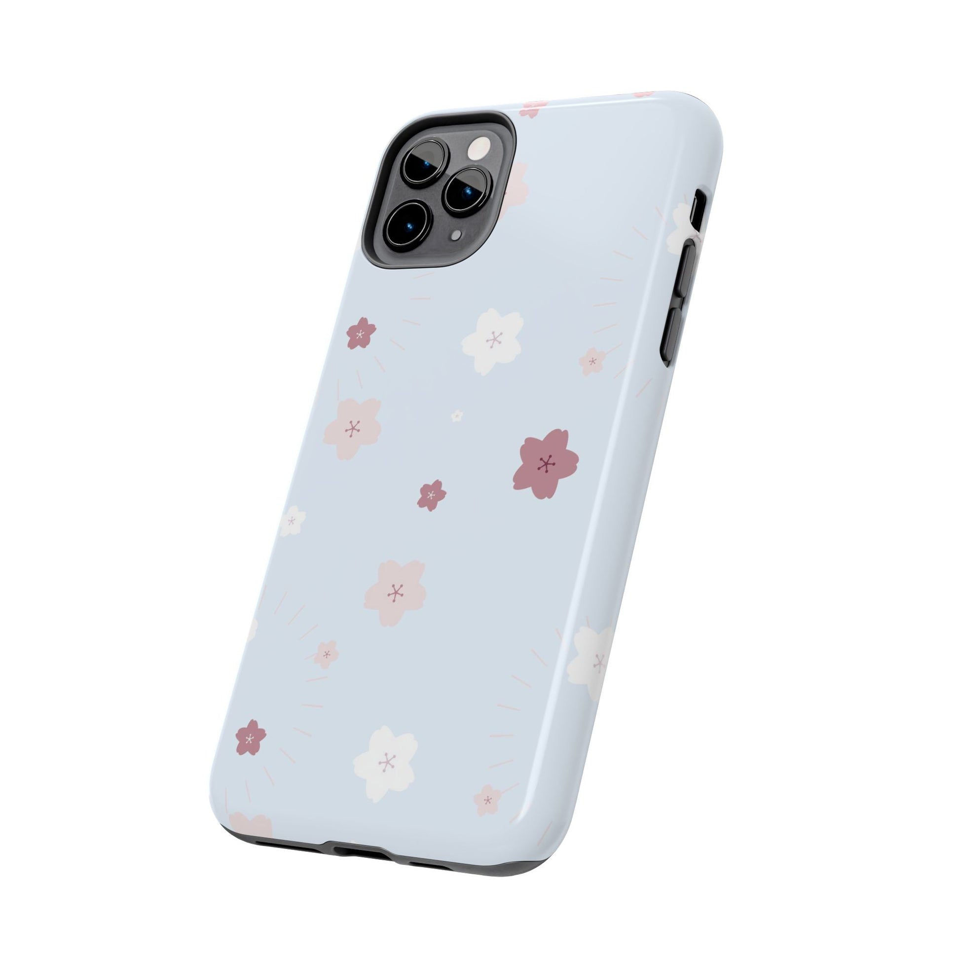 seamless cute lovely pink and white cherry blossom Tough Phone Cases