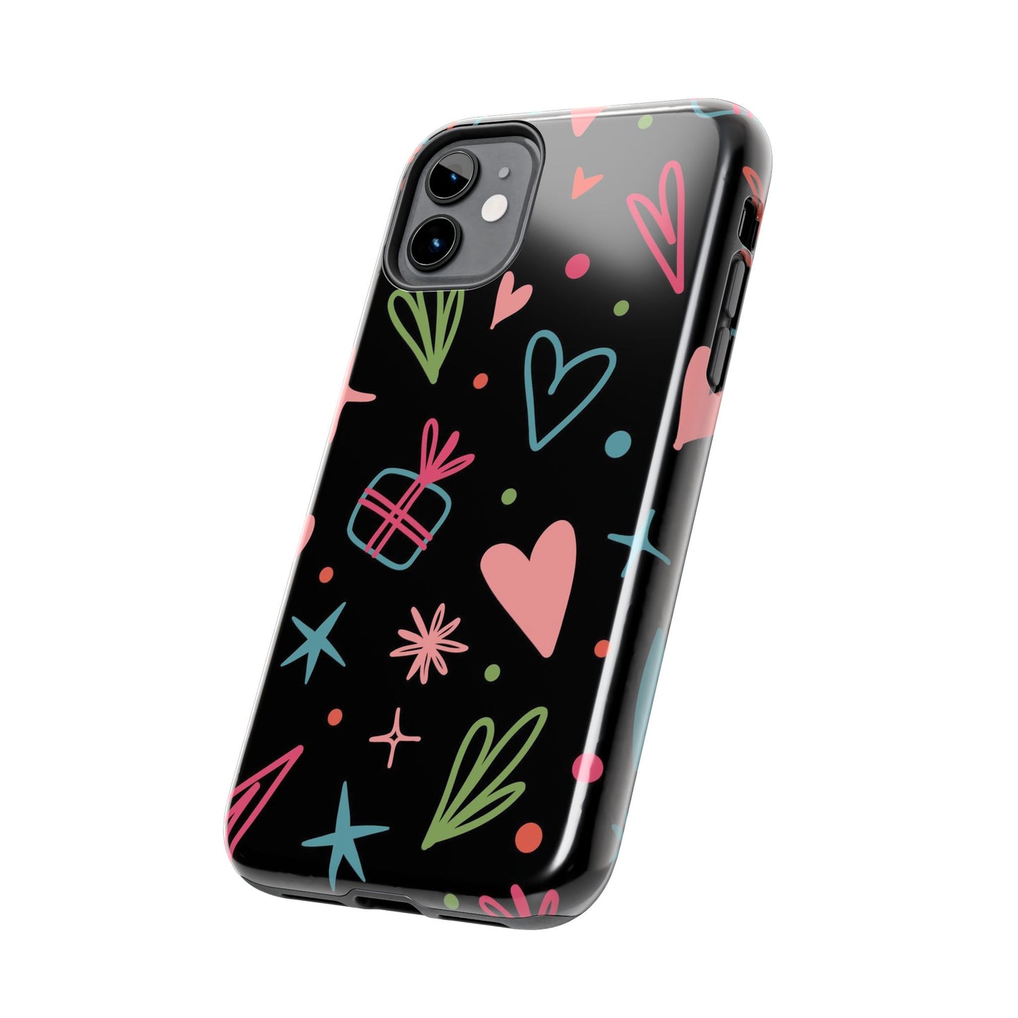 Valentine Day Doodle seamless pattern Tough Phone Cases