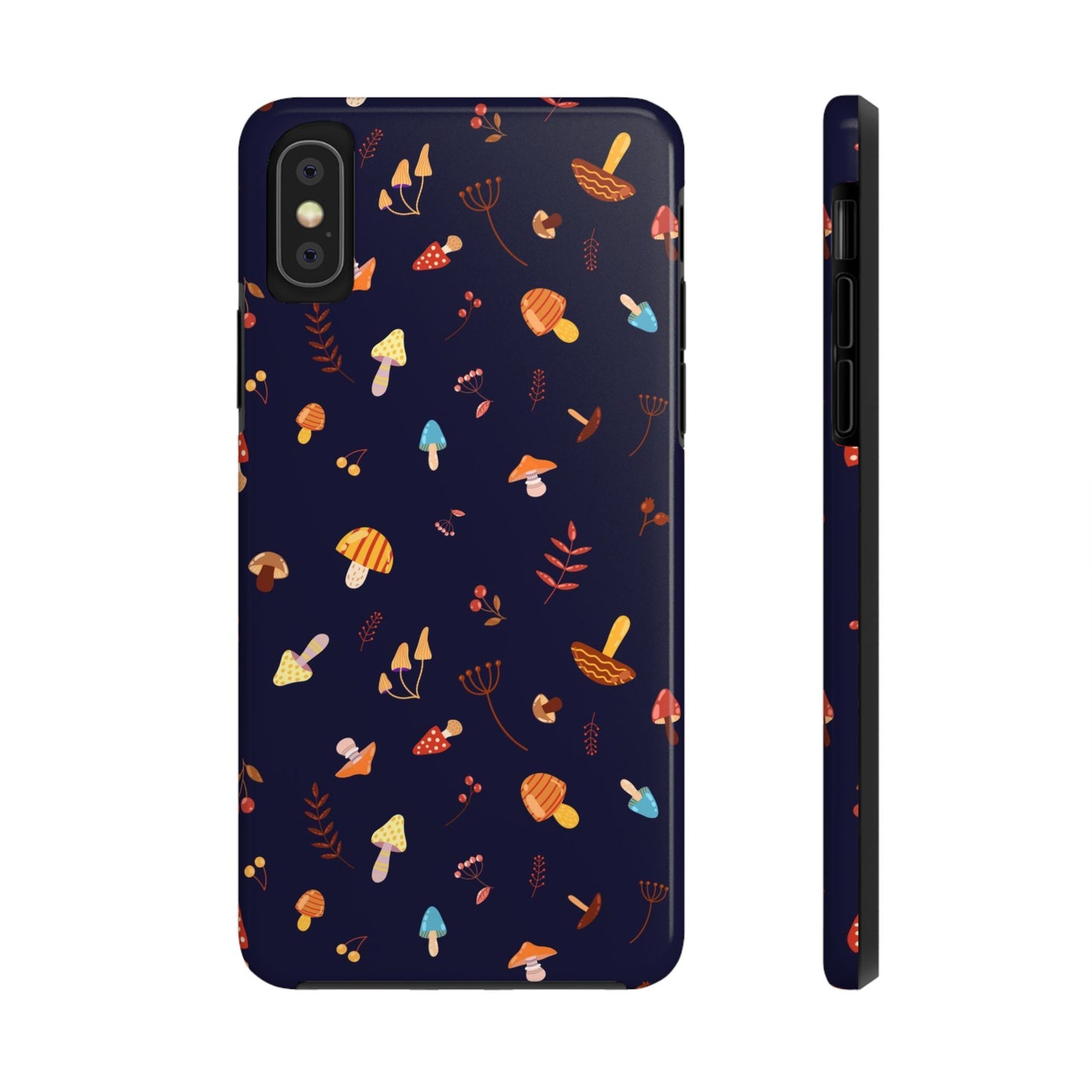 Seamless pattern with different mushrooms. Tough Phone Cases iPhone XS