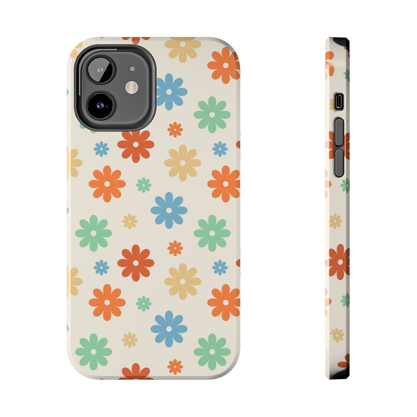 Retro groovy daisy seamless pattern Tough Phone Cases iPhone 12