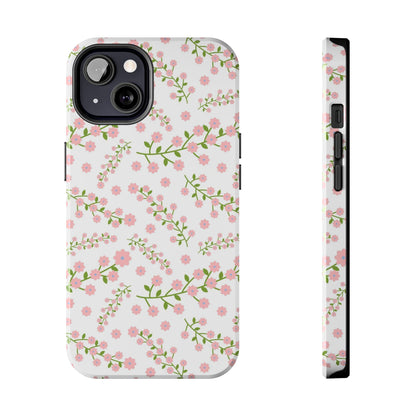 Seamless pattern green branches with blooming Tough Phone Cases iPhone 13