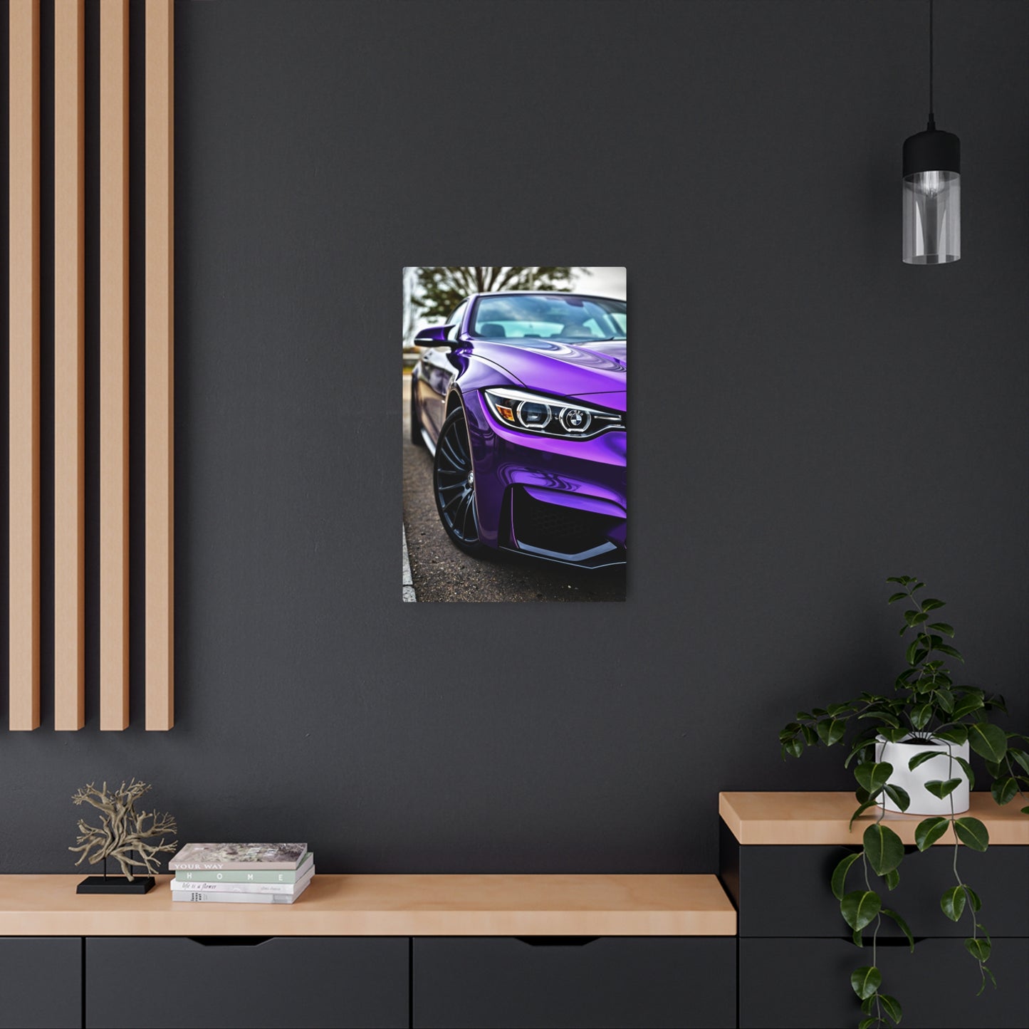 Stunning Purple Car Metal Sign - Perfect Wall Decor for Car Enthusiasts