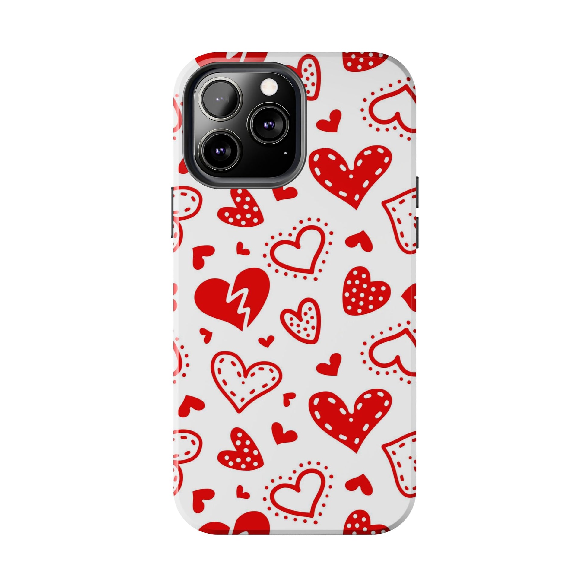 Seamless pattern of red hearts Tough Phone Cases