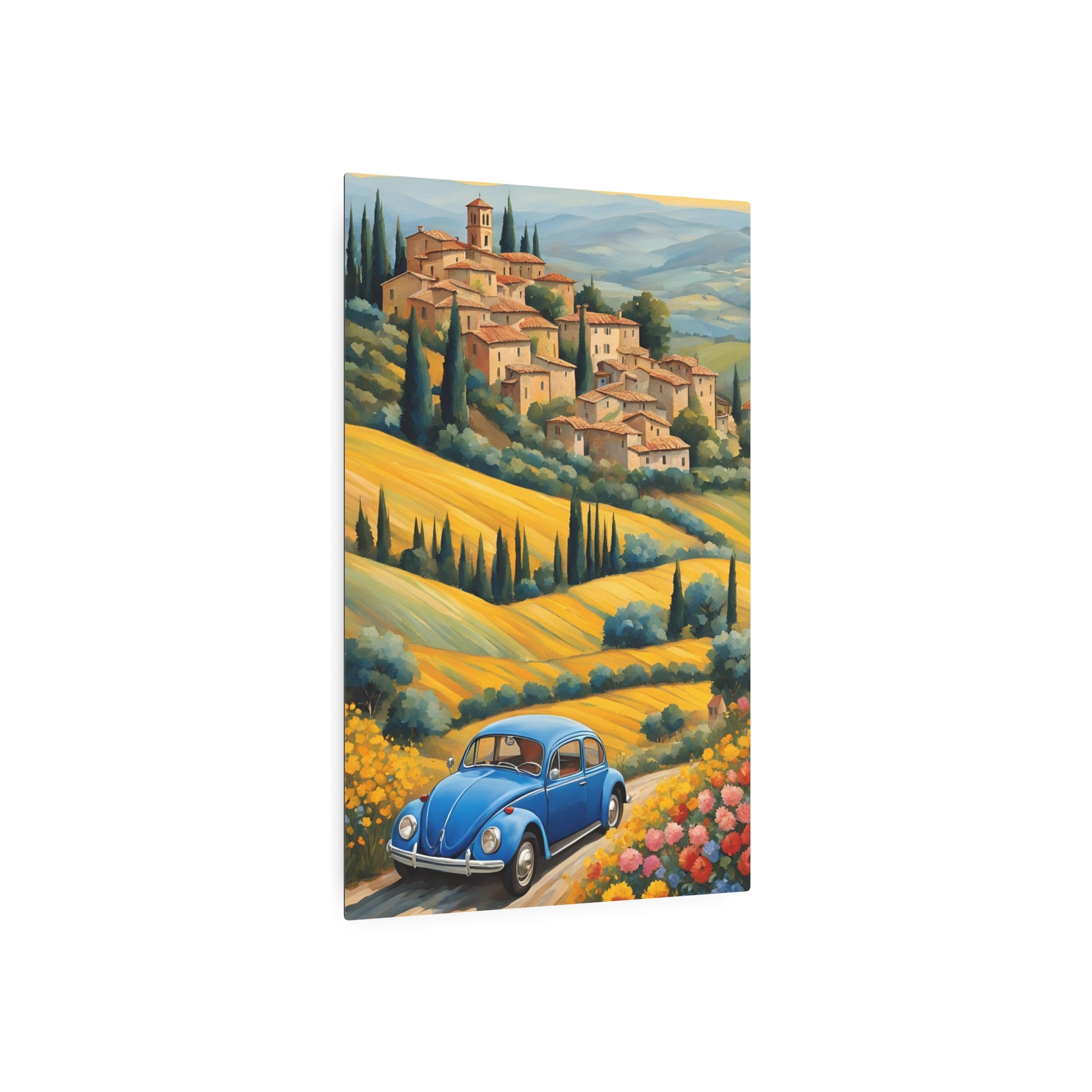 Vintage Charm in the Tuscan Hills Metal Art Sign