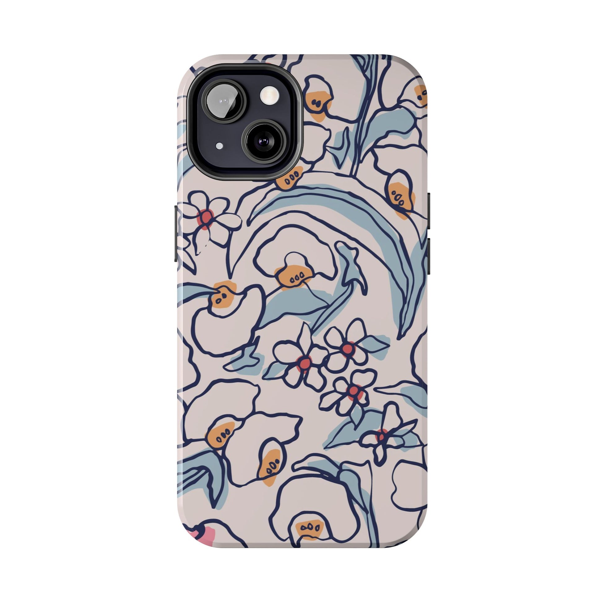 hand-drawn flower sketch Tough Phone Cases