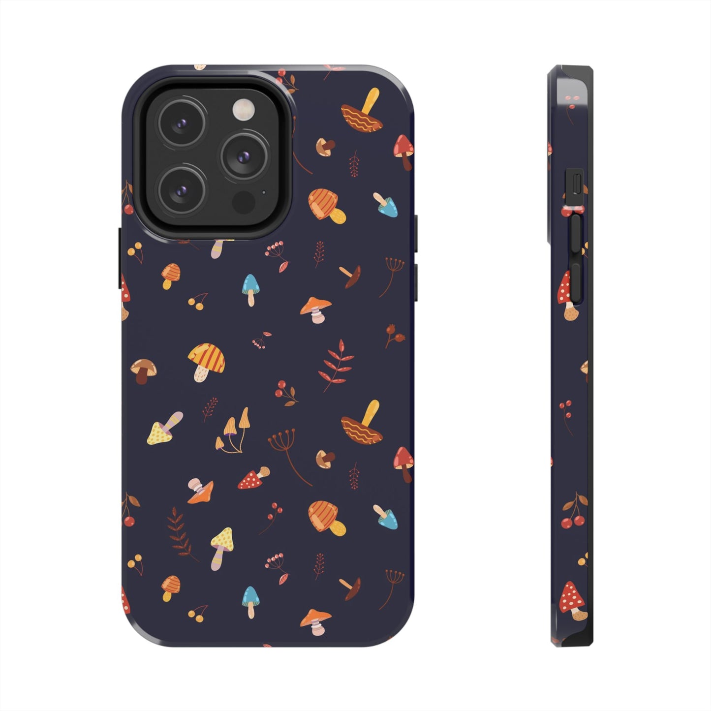 Seamless pattern with different mushrooms. Tough Phone Cases iPhone 14 Pro Max