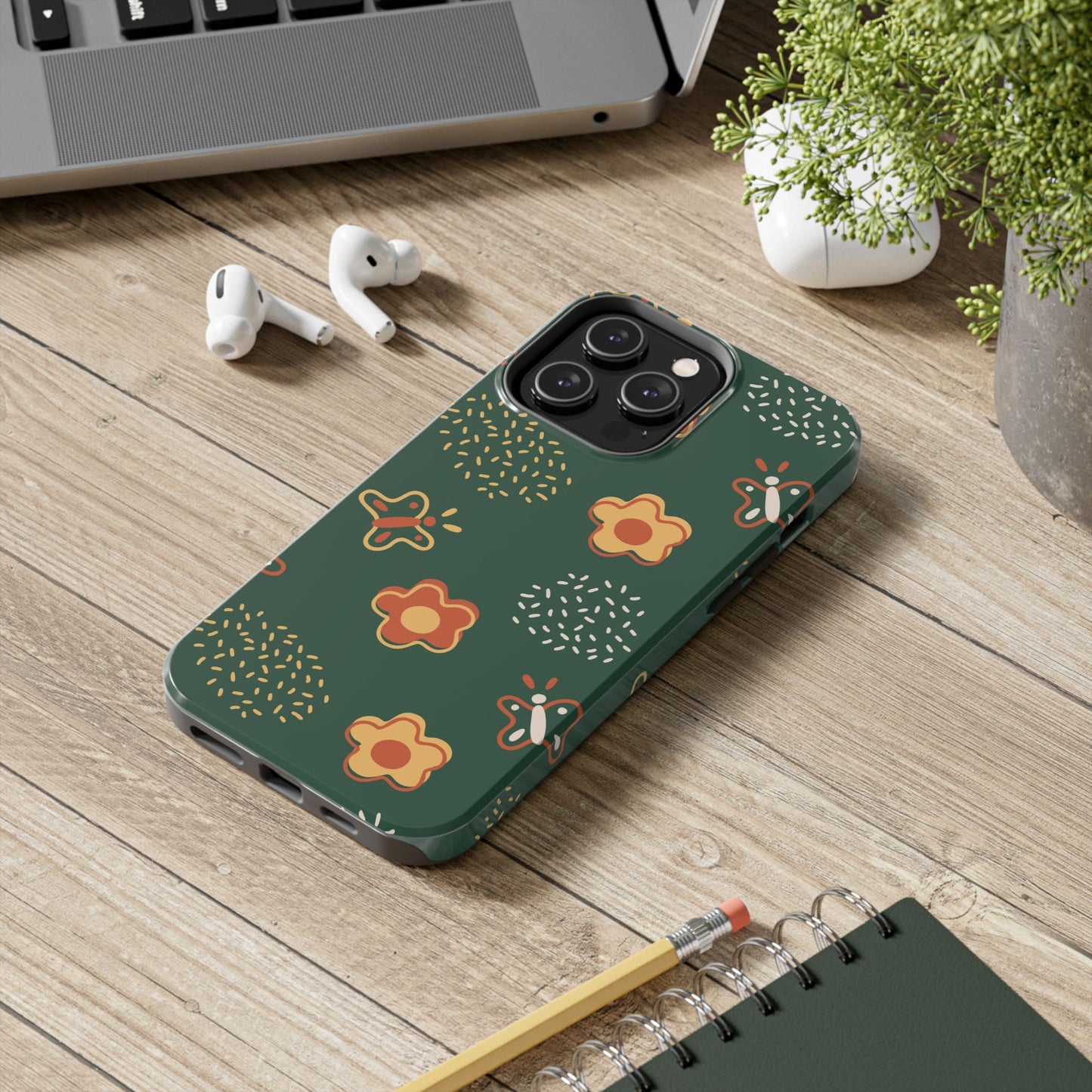 Seamless pattern with flowers and butterflies Tough Phone Cases