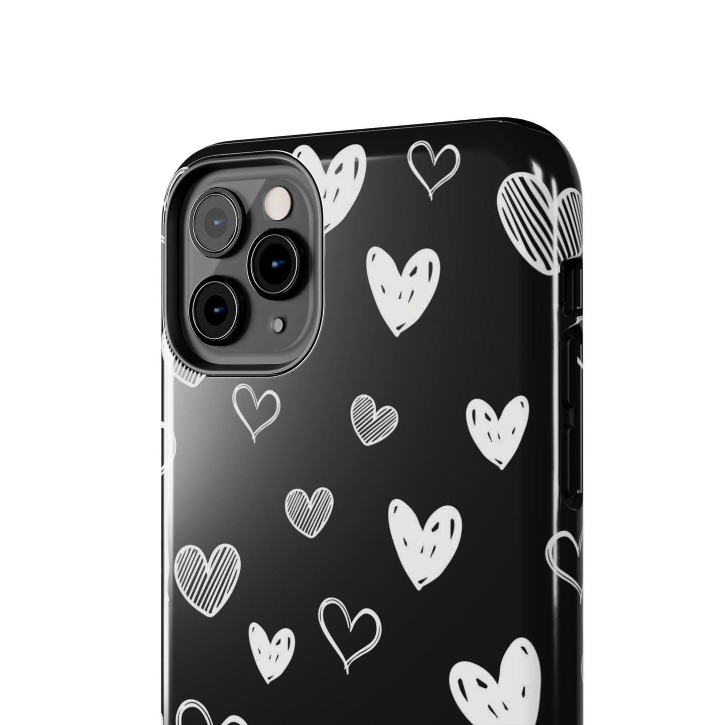 Heart doodles seamless pattern Tough Phone Cases