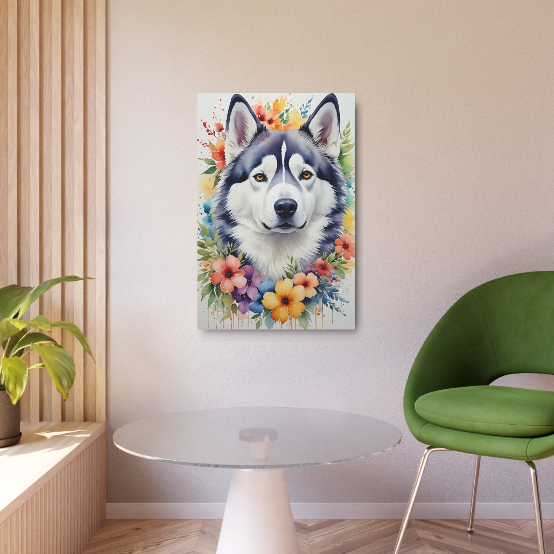 Floral Canine Majesty Metal Art Sign