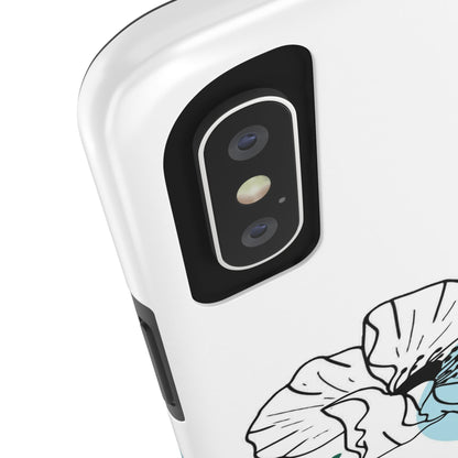 Hand drawn Blue Flower abstract Tough Phone Cases