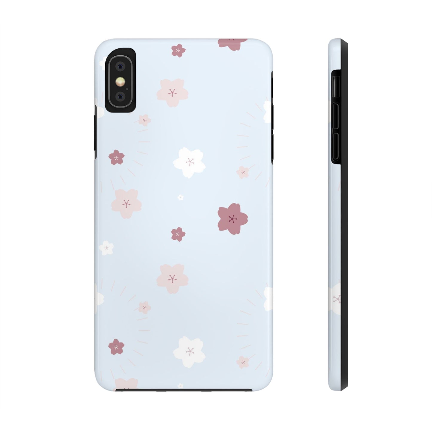 seamless cute lovely pink and white cherry blossom Tough Phone Cases iPhone XS MAX