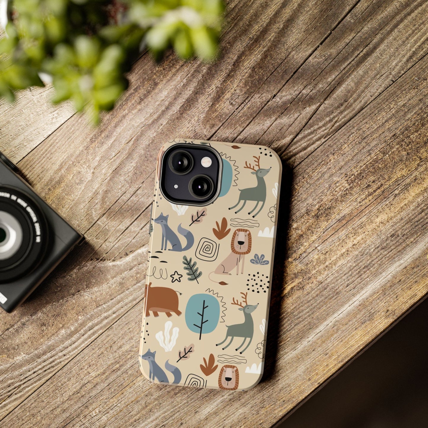 seamless pattern with cute animal Tough Phone Cases