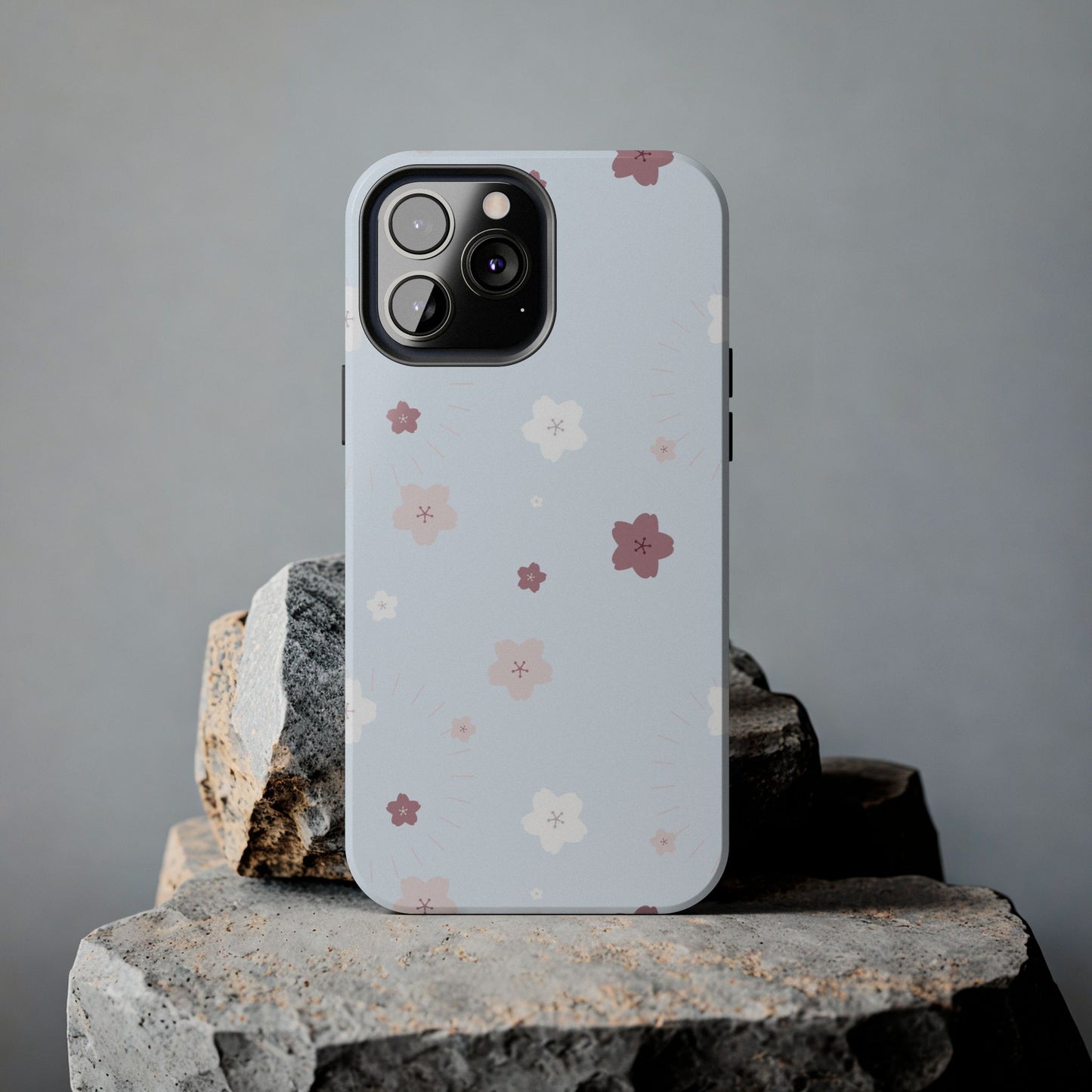 seamless cute lovely pink and white cherry blossom Tough Phone Cases