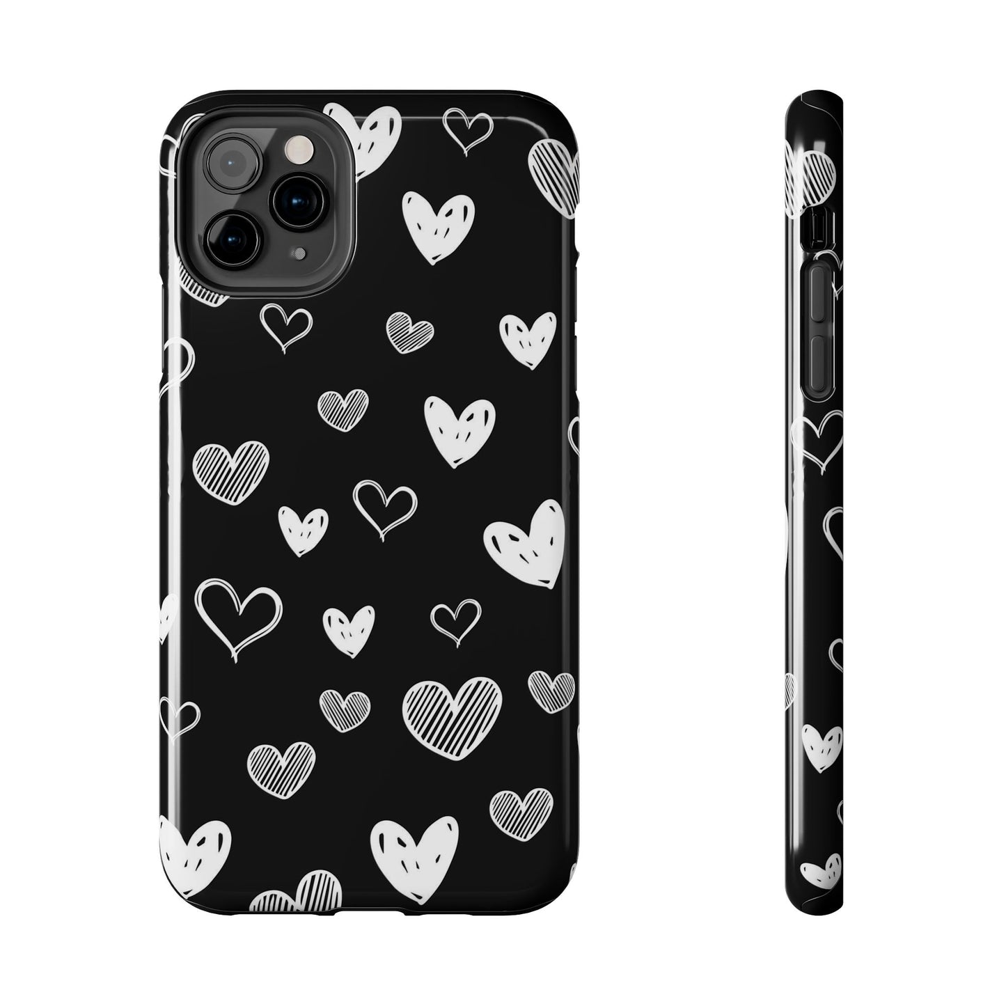 Heart doodles seamless pattern Tough Phone Cases iPhone 11 Pro Max