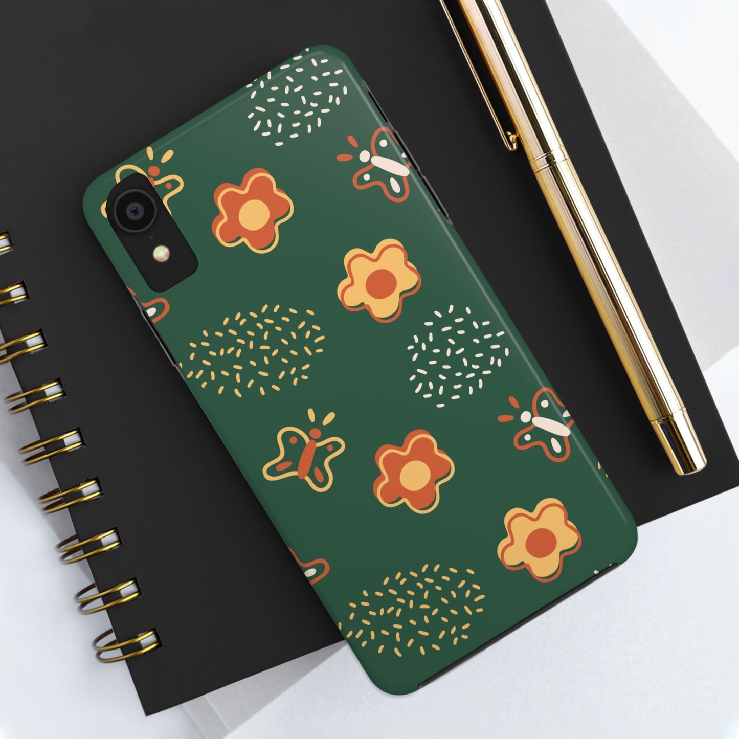 Seamless pattern with flowers and butterflies Tough Phone Cases