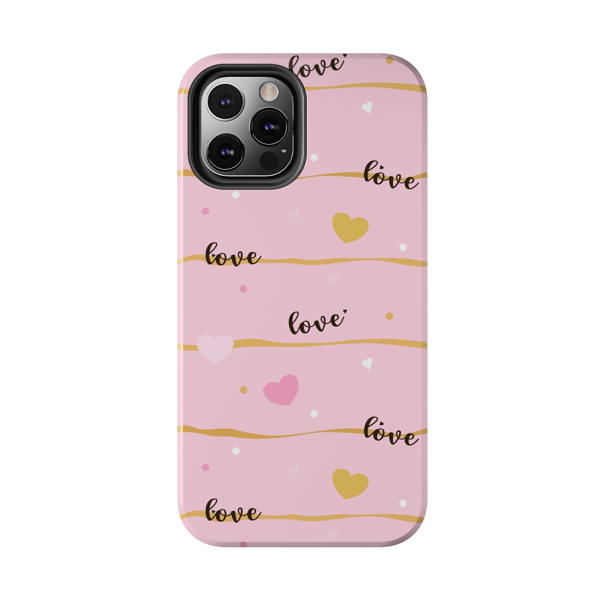 Abstract seamless pattern of heart, wording love, Tough Phone Cases