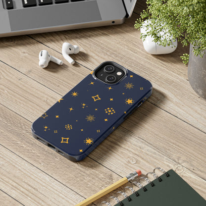 pattern on a blue Tough Phone Cases