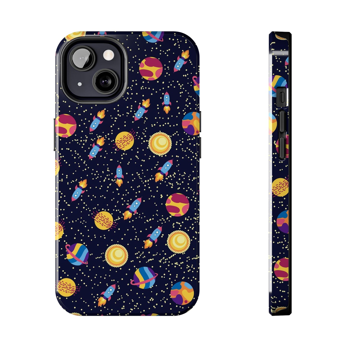 Seamless space pattern. Planets, rockets Tough Phone Cases iPhone 13