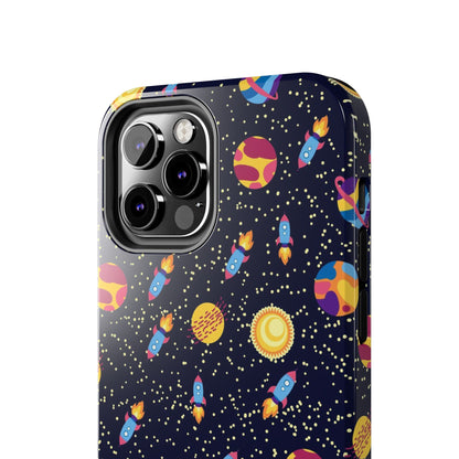 Seamless space pattern. Planets, rockets Tough Phone Cases