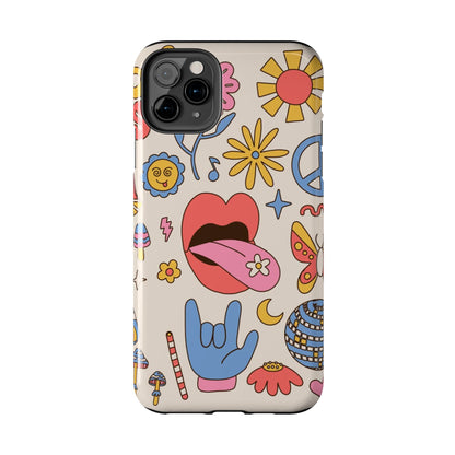 Big set of Retro 70s groovy elements Tough Phone Cases