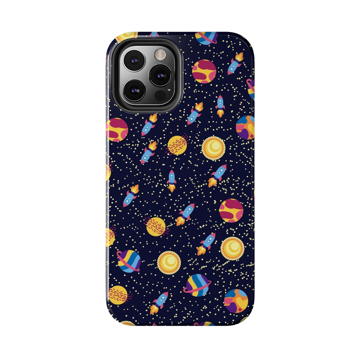 Seamless space pattern. Planets, rockets Tough Phone Cases