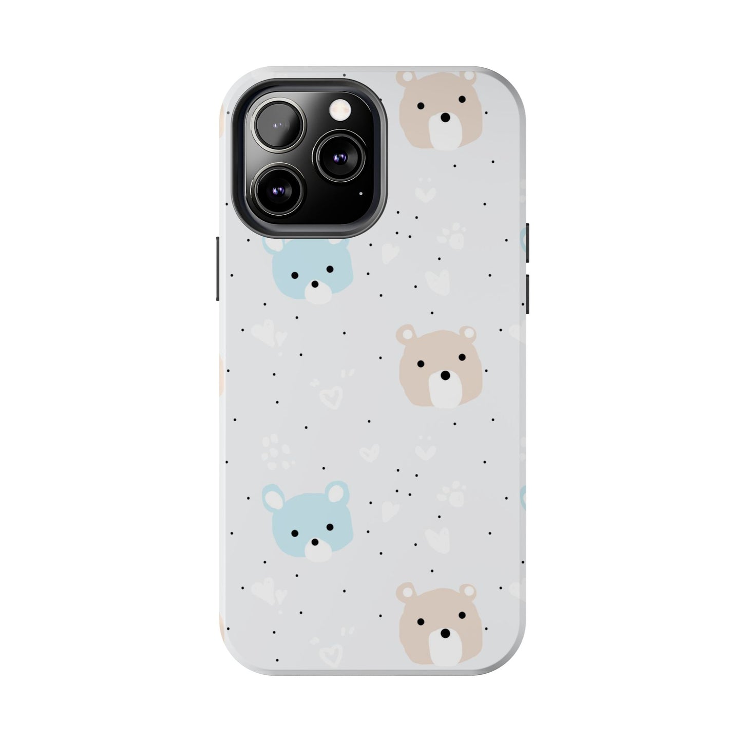 Seamless Pattern with Cute Cartoon Bear Face Tough Phone Cases