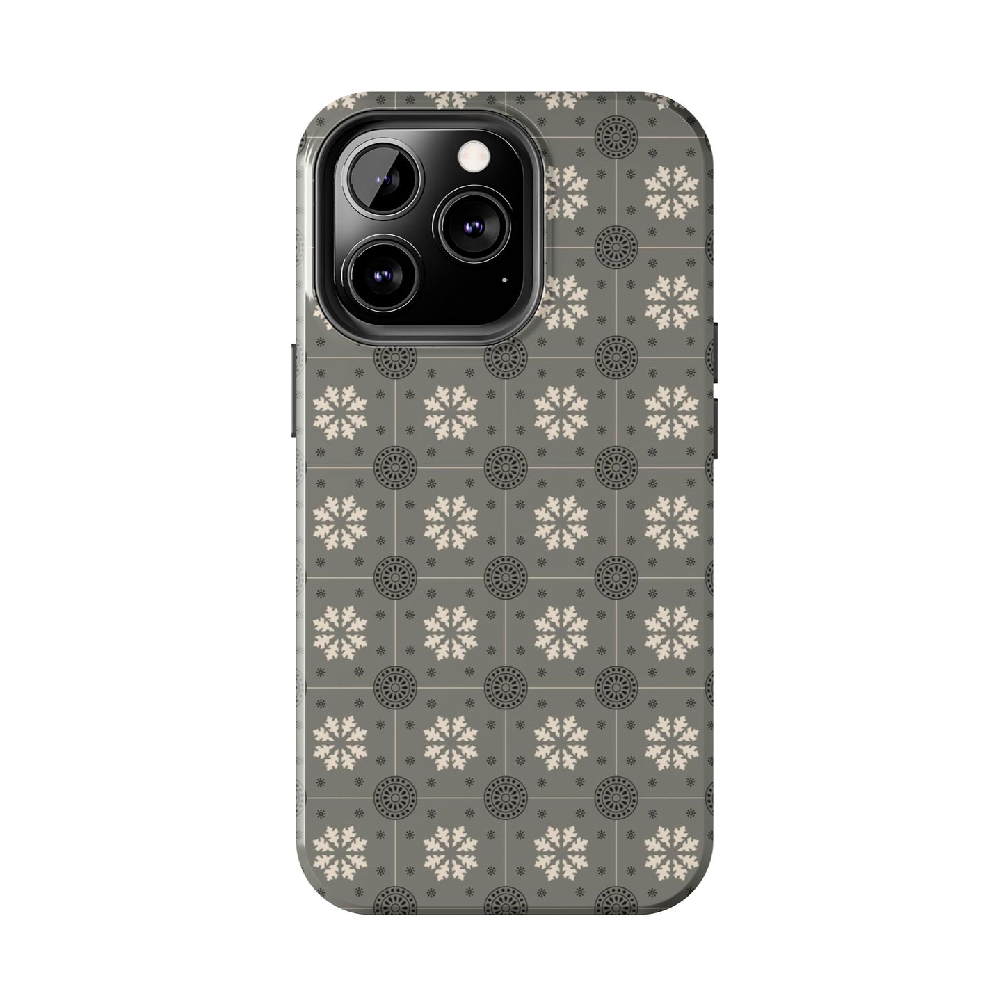 Grey Mosaic Pattern Tough Phone Cases