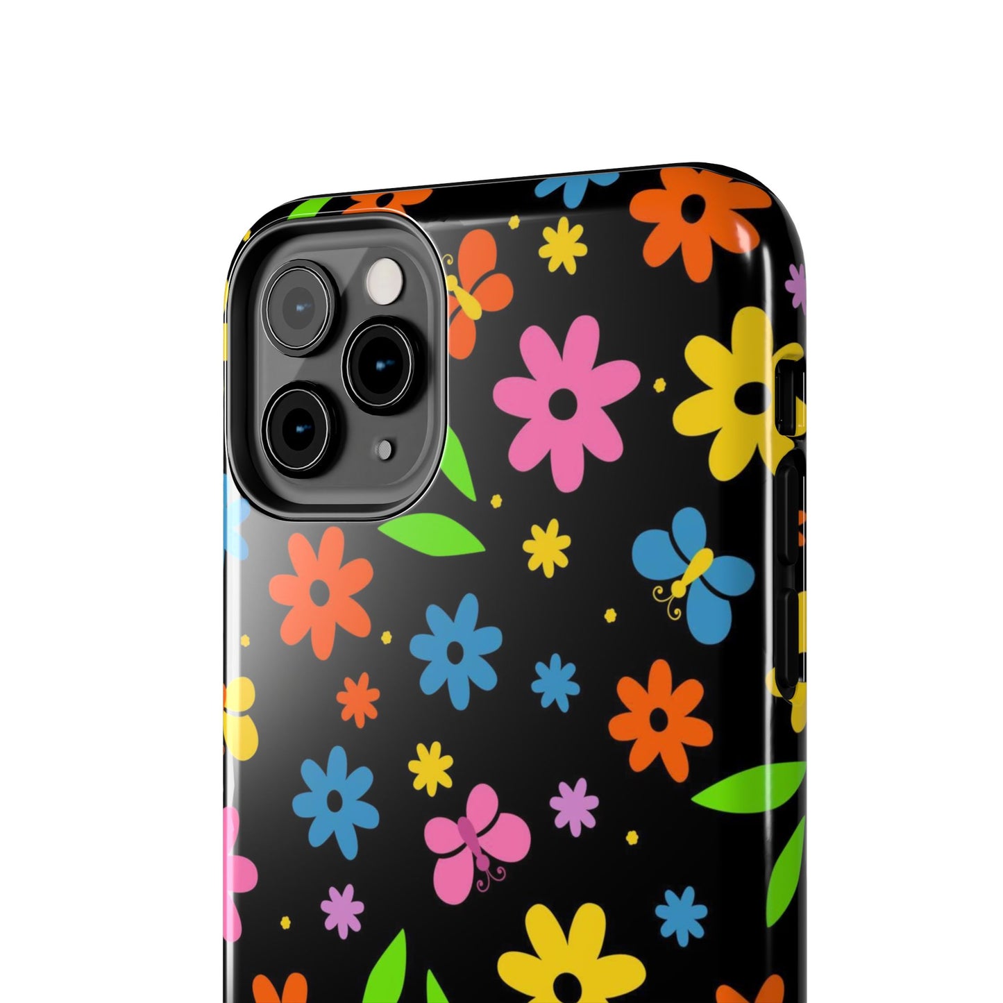 Cute pattern with simple flowers and butterflies. Tough Phone Cases