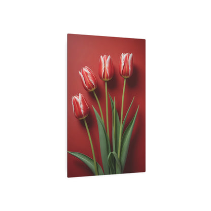 Red tulips Metal Art Sign