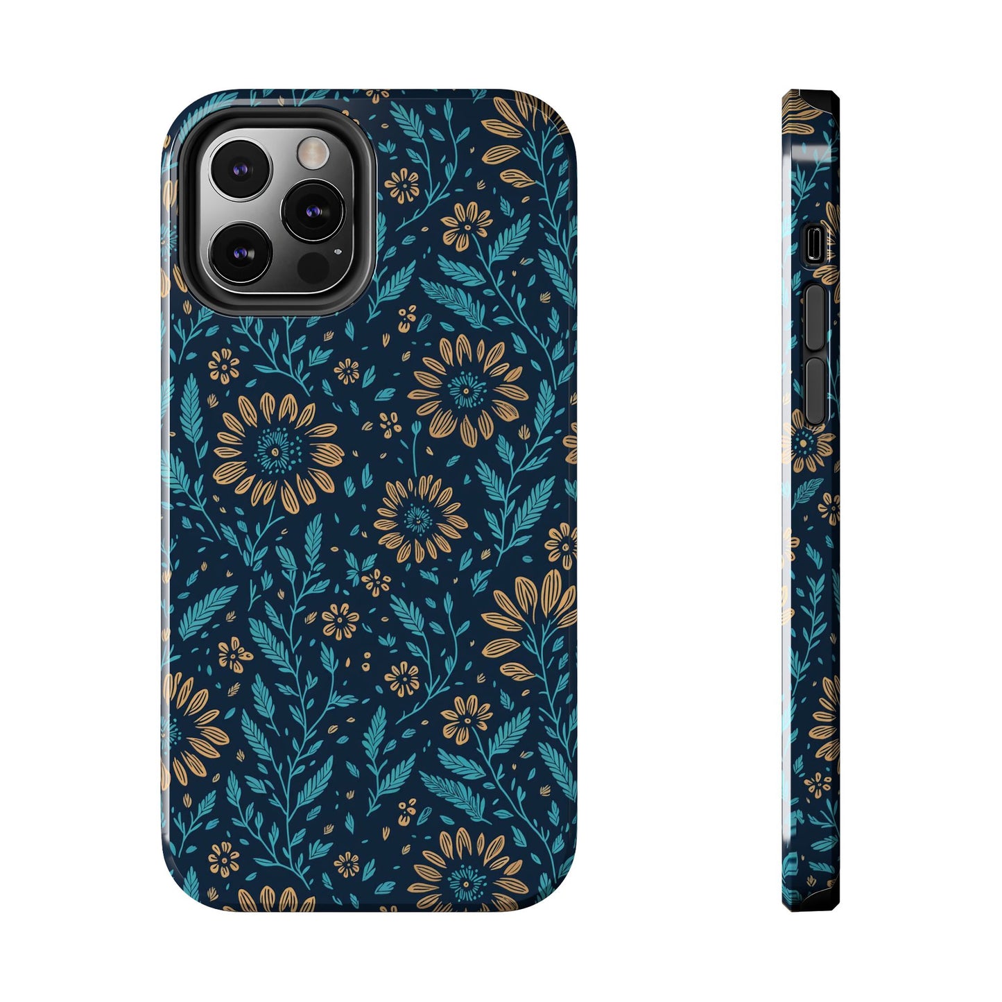 Flower Pattern Design Tough Phone Cases iPhone 12 Pro