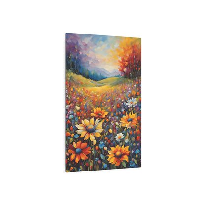 Radiant Symphony of Blooming Meadows Metal Art Sign