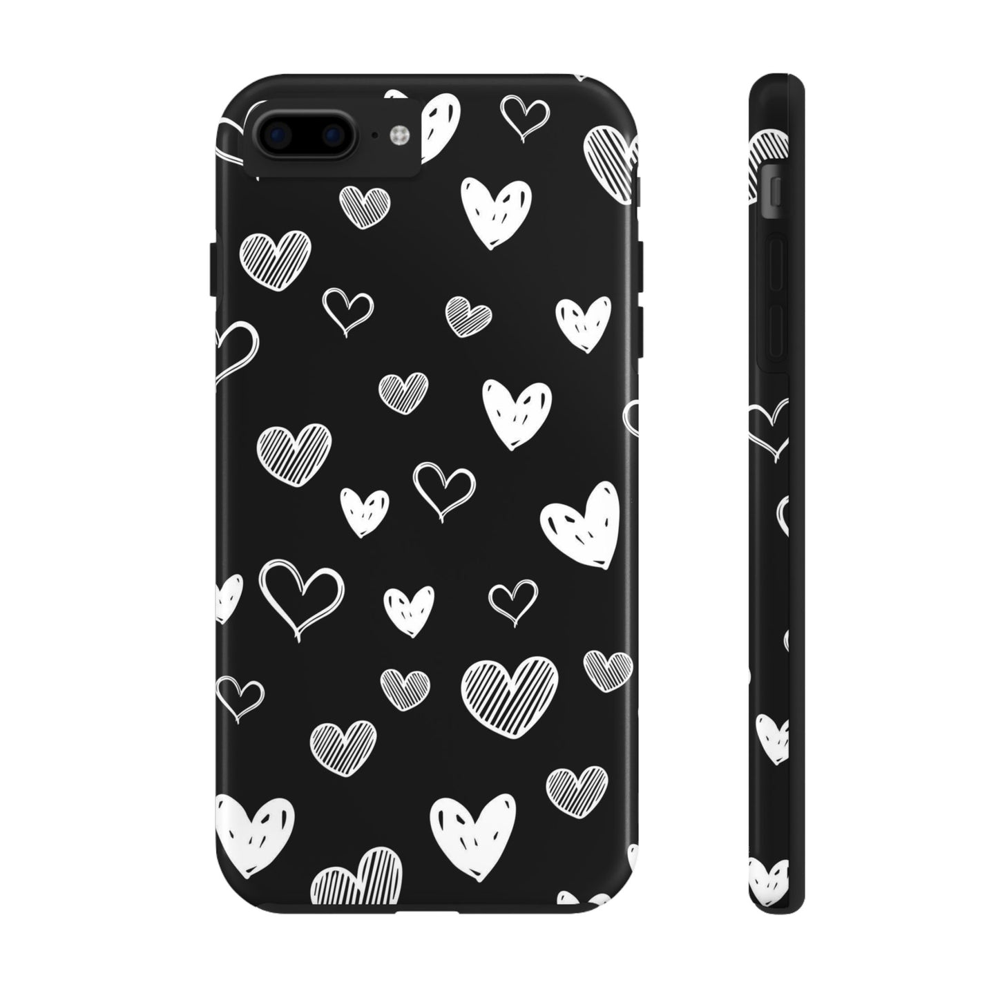 Heart doodles seamless pattern Tough Phone Cases iPhone 7 Plus, iPhone 8 Plus