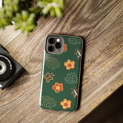 Seamless pattern with flowers and butterflies Tough Phone Cases